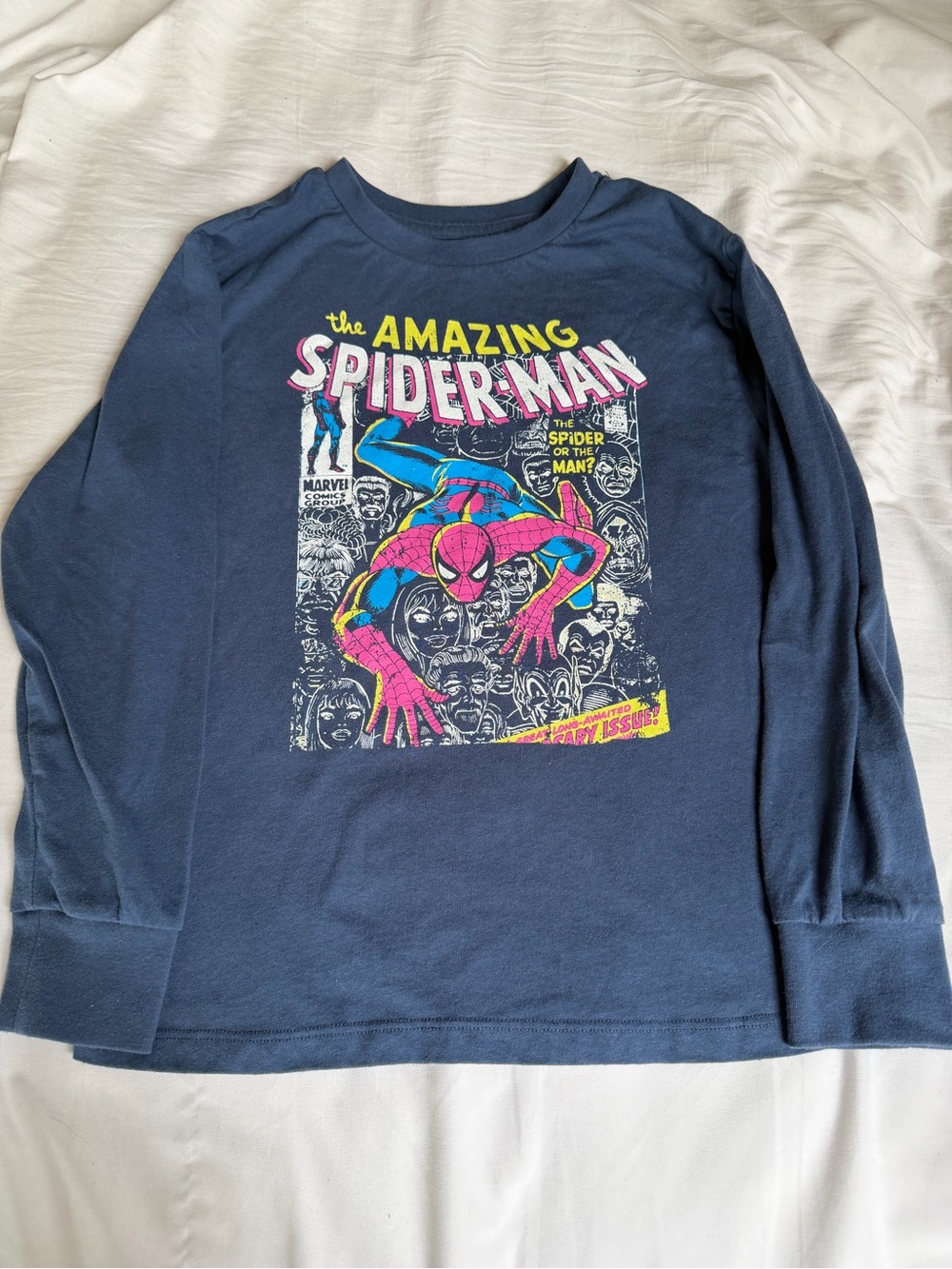 The Amazing Spider-Man Navy Kids Long-Sleeve Graphic Tee